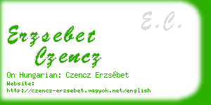erzsebet czencz business card