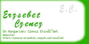 erzsebet czencz business card